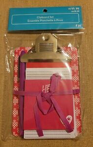 Hot Pink Clipboard Set With Pen, 5x6 Inches