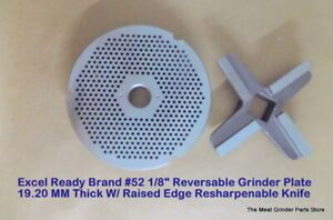 Excel Ready Brand #52 Raised Edge Knife-#52 Reversible 3/8&#034; Grinder Plate