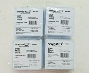 4 Pack VWR Microscope Slides Superfrost Plus White 48311-703 25x75x1 mm