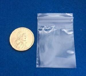 (25) Small Zip Seal Top Lock 1 1/2&#034;x 2 1/4 &#034; Plastic Bags 2Mil Jewelry Baggies