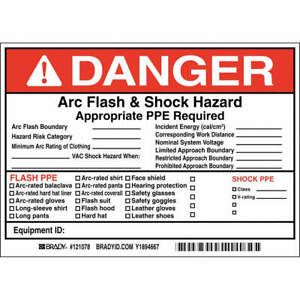 BRADY 121078 Permanent Adhesive Lbl,5inx7in,Vinyl,PK5