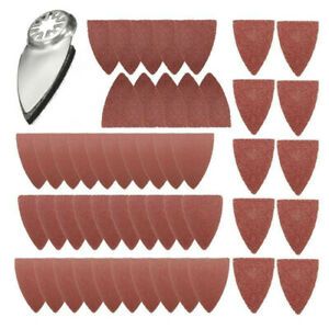 51pcs Triangular Sandpaper Sanding Sheets Pads Stainless Steel Finger Sand Disc