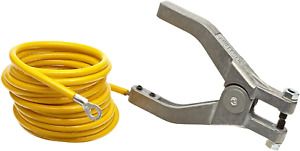 Justrite 08497 10 Long Insulated Grounding Wire with Hand Clamp and 1-4 Termi