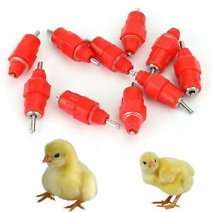10x Water Nipple Valves Auto Drinker Waterer Feeder Poultry Chicken Duck Bird UN