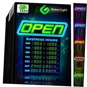 GLI Led Open Sign with Business Hours – Stand Out with 1000’s Color Combos to
