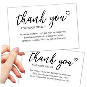 50 Extra Large Thank You For Your Order Cards - 4x6&#034; Bulk Package Inserts for