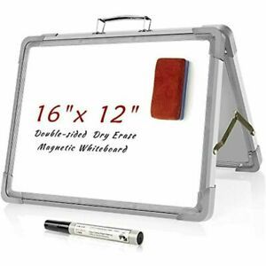 Small Dry Erase White Board, Magnetic Desktop Foldable Whiteboard Portable Mini