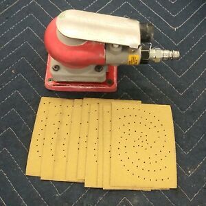 3M Orbit Sander, 3X4, 10,000 Osolations, 1/8&#034; Orbit, &amp; 9, 80 Grit Sanding Pads