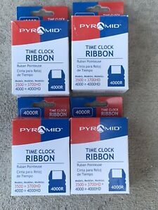 4 New Pyramid Time Systems 4000R Genuine Replacement Ribbon 3000HD, 3500, 3700