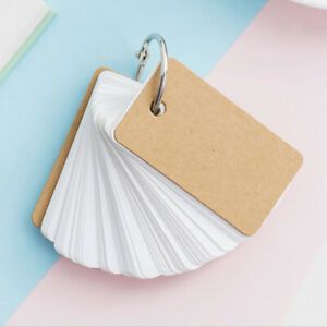 Note Card with Binder Ring Memo Pad DIY flash cards  khaki