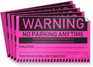 Parking Violation Stickers for Vehicles (Pink) 8&#034;x5&#034; Insanely Sticky