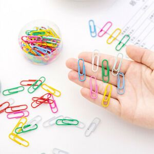 50pcs Paper Clip Mini Metal Pin Binders Mix Color School Office Consumables