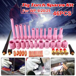 TIG Gas Lens Collet Body Assorted Size Fit TIG Welding Torch SR WP9 20 25,46pcs