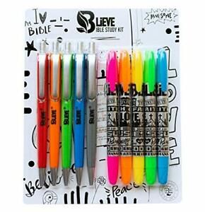 BLIEVE- Bible Highlighters And Pens No Bleed Through, Bible Verse Dry Highlighte