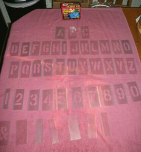 Gordon 60 Piece 2.5 Inch Plastic Letters &amp; Numbers Interlocking Stencil Set NEW