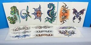 Lot Of 12 2003 TEMPORARY GIANT TATTOOS COLLECTORS Vending CARDBOARD FOLDED