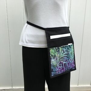 Bright Tie-dye IPad MINI Pocket Side Hip Apron Waiter Waitress Money Pouch Black