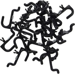 Peg Board Hook Kit Garage Tool Storage Pegboard 100 pieces J Hook Style-BLACK-Pl