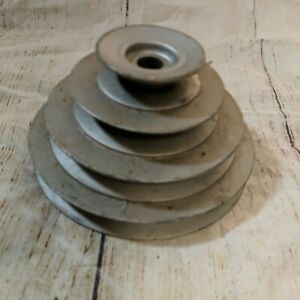 Unmarked Vintage Step Pulley - 4 Groove - All Metal 5&#034; Diameter MAX