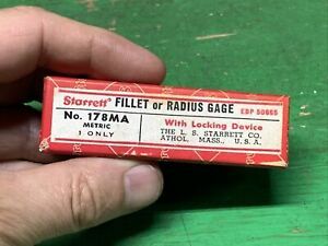 VINTAGE STARRETT 178MA METRIC FILLET OR RADIUS GAGE in Box