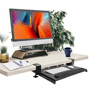 Clamp on Keyboard Tray Keyboard Tray Under Desk Tray Adjustable Ergonomic Des...