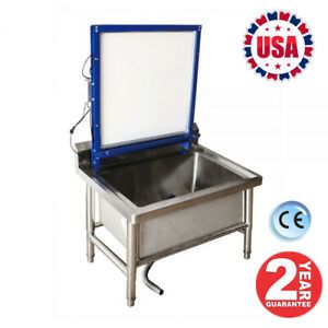 Floor Type Stainless Steel Screen Printing Wash Tank Washout Booth with Backligh