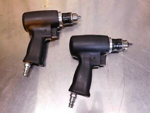 3/8&#034; Pneumatic High Speed Drill, Keyed Chuck, Pistol Grip, FP-3050 - Lot of 2