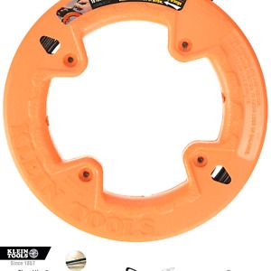 Klein Tools 56001 Fish Tape, 50-Foot Long x 1/8-Inch Wide Steel Pull Line, fo...