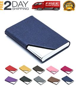 Business Name Card Holder Luxury PU Leather Card Holder Blue