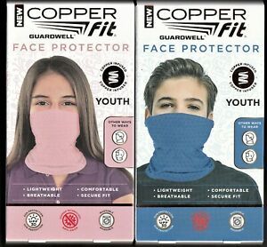 2 Guardwell Copper Fit Youth Face Protectors (1) Girls Pink &amp; (1) Boys Blue NEW