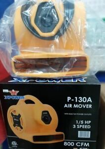 XPOWER P-130A 1/5 HP Mini Blower Air Mover Dryer Fan,Low 2 Amps-Yellow