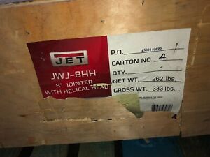 JET 8&#039;&#039; Long Bed Wood Jointer w/ Helical Head Kit 2HP, 1PH, 230V (JWJ-8HH)