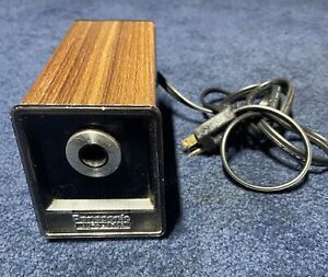 Vintage Panasonic KP-77 Auto Stop Electric Pencil Sharpener Wood Grain. Works!