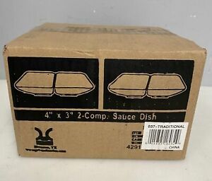 GET 037-TD RECTANGULAR SAUCE DISH W/ 2 -1 OZ COMPARTMENTS 4” X 3” MELAMINE (