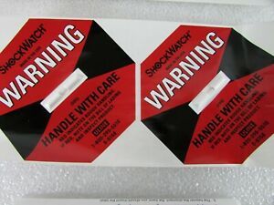 Lot of 4 Red ULINE Shockwatch Damage Indicator Stickers S-5158 50G