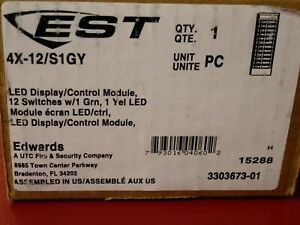 EST Edwards 4X-12/S1GY LED Display Control Module 12 Switches w/1 Grn 1Yel LED