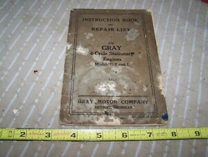 Original GRAY Hit Miss Engine 1 3/4-6hp Owners Manual Farm Hit Miss Steam Oiler