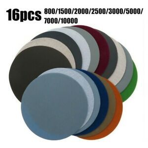 Grit 800-10000 16 *Sand Tray Hook&amp; Loop Pads Latex Paper Parts Replacement
