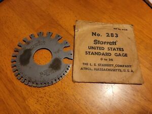 Standard gauge L S Starrett Co For Sheet And Plate Iron &amp; Steel No. 283 vintage