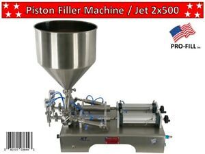 Semiautomatic Piston Filler Machine Double Head / Jet 2x500 / Air &amp; Electric