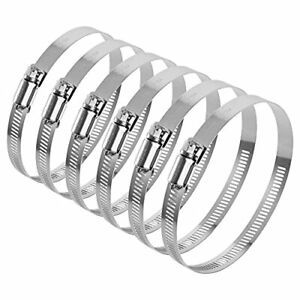 STEELSOFT 6 Pack 4 inch Hose Clamp Duct Clamps Stainless Steel Dryer Vent Dus...