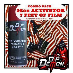 16oz hydrographic film / activator Metallic American Flags hydro dip wizard US