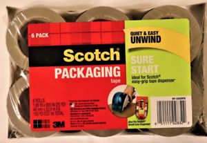 New Scotch Sure Start Shipping Packaging Tape,1.88 x 900&#034;, 6 Pack, DP1000RF6