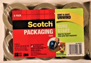 New Scotch Sure Start Shipping Packaging Tape,1.88 x 900&#034;, 6 Pack, DP1000RF6
