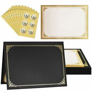 SUNEE Certificate Kit 60 Packs Black Certificate Holders &amp; Letter Size Certif...