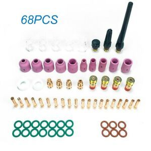 68 X TIG Welding Torch Stubby Gas Lens Pyrex Glass Cup Set For WP 17 18 26