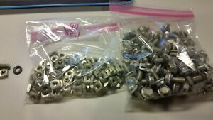 Lot of 100 1/2 &#034; Hex Head Flange Nut and 1&#034; Bolt with Plastic Washer Free Shippi