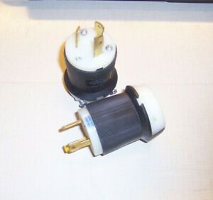 Hubbell HBL2621 Twist-Lock Industrial Male Plug, 30A 250V, 2-Pole 3-Wire, 2pcs.
