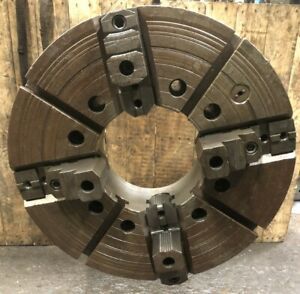 24&#034; CUSHMAN 4-JAW INDEPENDENT LATHE CHUCK A2-15 MOUNT 9-1/2&#034; THRU HOLE TOP JAWS