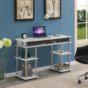 Designs2go No Tools Student Desk , White Marble